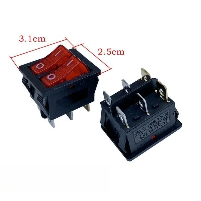 Factory Supply 16A 2 Gear Double Rocker Switch 6 Feet Electric hot pot switch