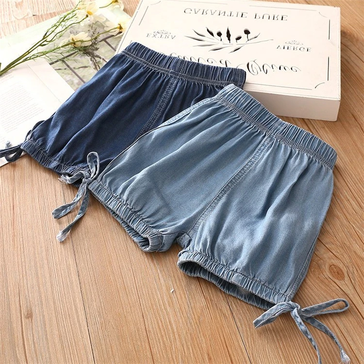 Korean Kids Fashion Design High Quality Baby Girls Hot Plain Short Jeans From Clothing Market In China