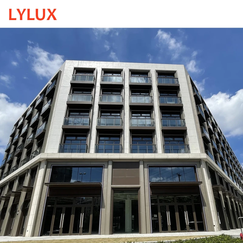 New designed mid-rise steel structure prefabricated office apartment, GF-Shop, 1F-4F office & apartment, comprehensive building