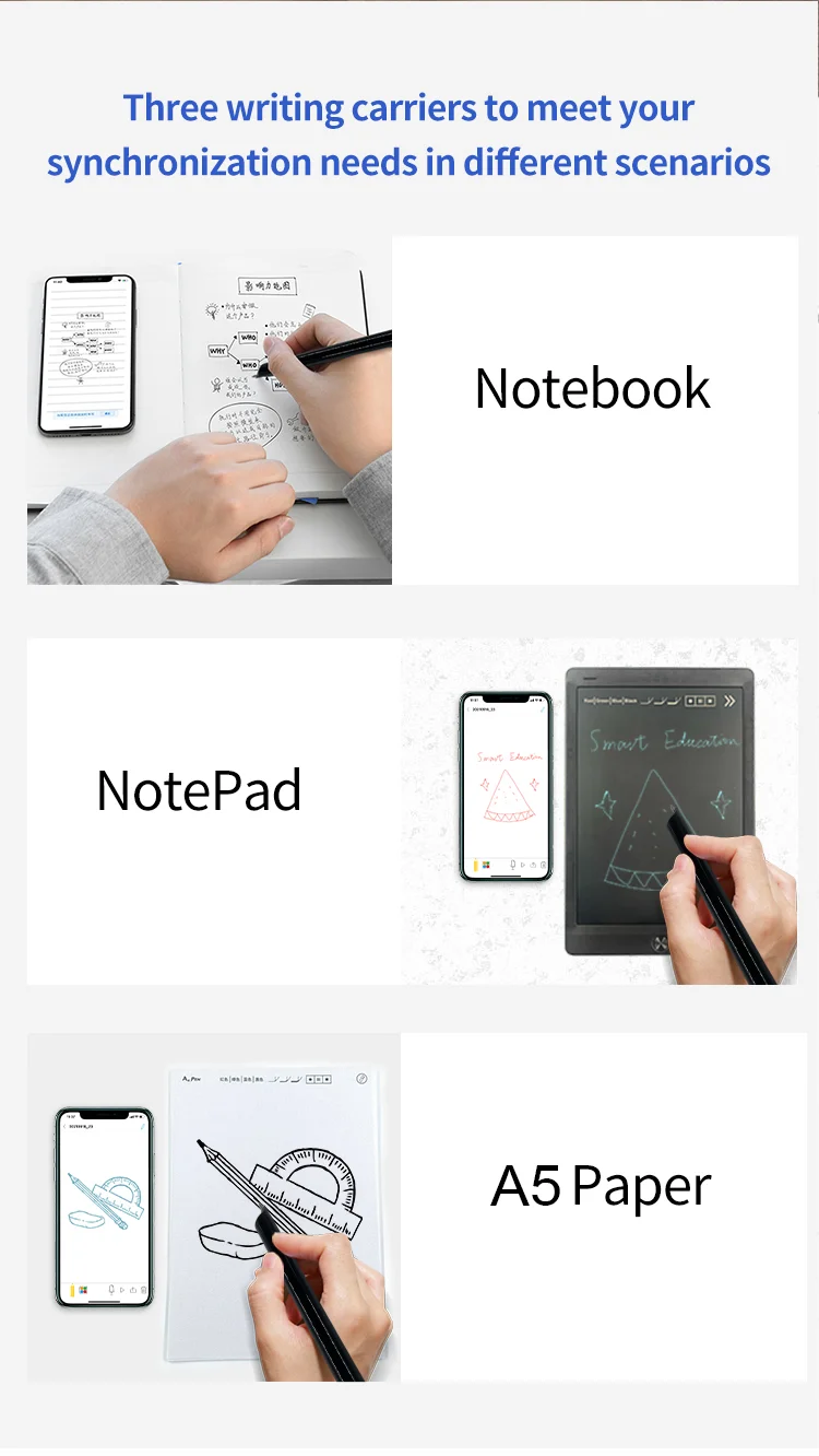 Wifi Smart Writing Pen A5 Notebook Gift Set Ble tooth Dot matrix Digital Writing Pen Synchronization Electronic Stylus Pen Set