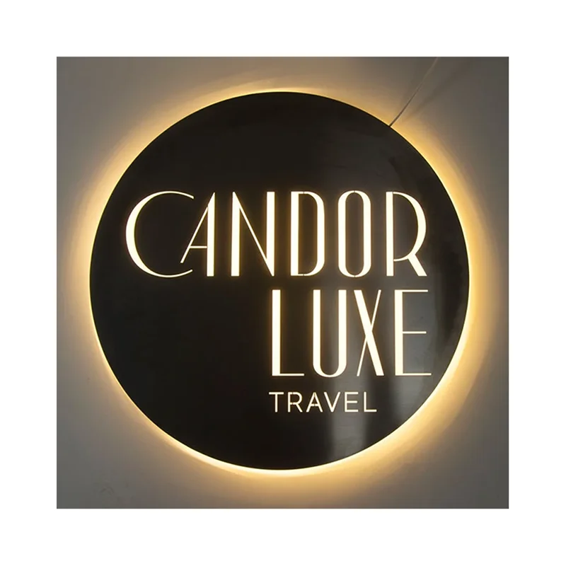 Laser Cut LED Light Box Stainless Steel Illuminated Business Logo Sign Customize Hollow Out LED Shop Logo Light Box