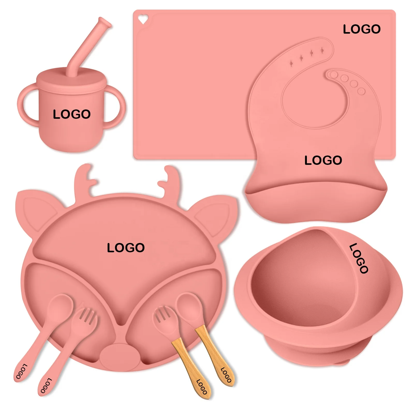 High Quality Low MOQ Customization BPA Free Suction Silica Gel Dinner Plate Silicone Baby Bowl