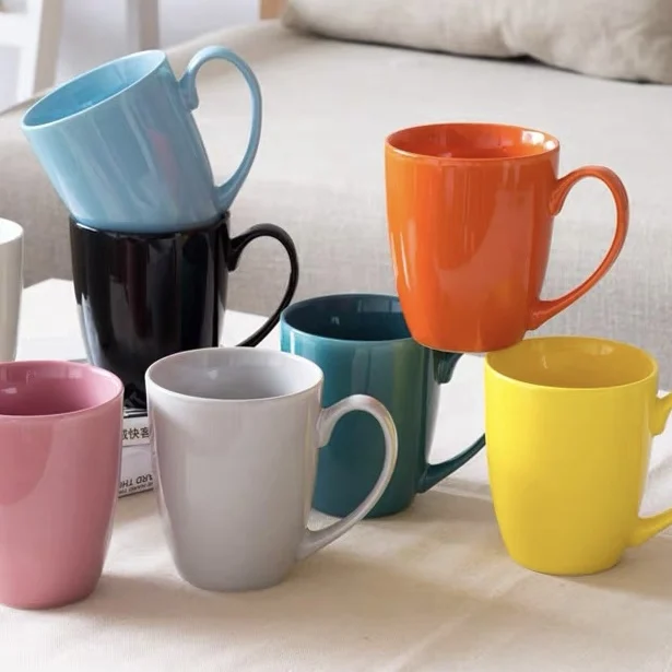 JINXIN wholesale Classic Ceramic Morandi color glazed series glazed 11oz stoneware coffee mug tumbler water bottle  tumbler