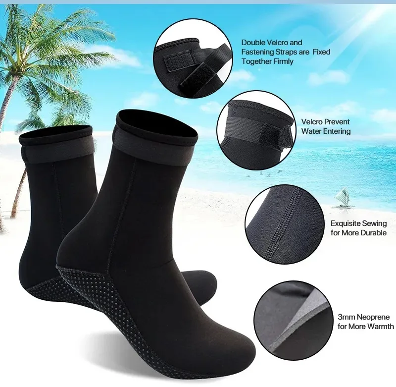 Swimming Water Sports Anti Slip Neoprene Hunting Beach Surfing 3mm Snorkeling Grip Custom Logo Diving Socks