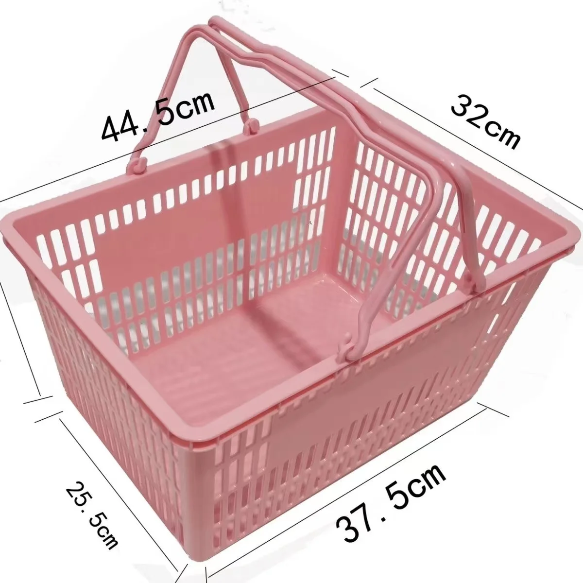 High quality customizable LOGO supermarket white pink shopping basket