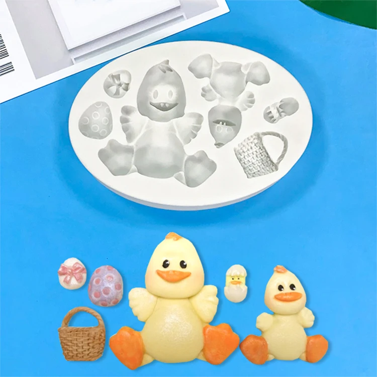 Animal series Little yellow duck Odorless high-quality customized food-grade silicone 3d silicone mold