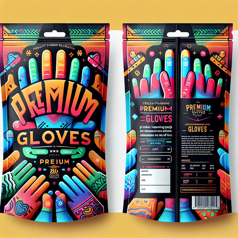 Recyclable Matte Black Flexible Daily Life Packaging Pouch Laminated Plastic Customized Stand Up Zipper Gloves Packaging Bags