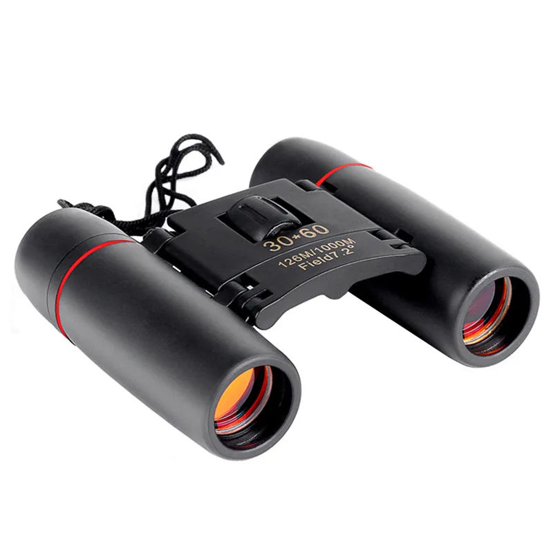 30x60 Long rangge Day Night Vision Red Film Binoculars Compact Folding Waterproof Mini Portable Telescope kids Binoculars