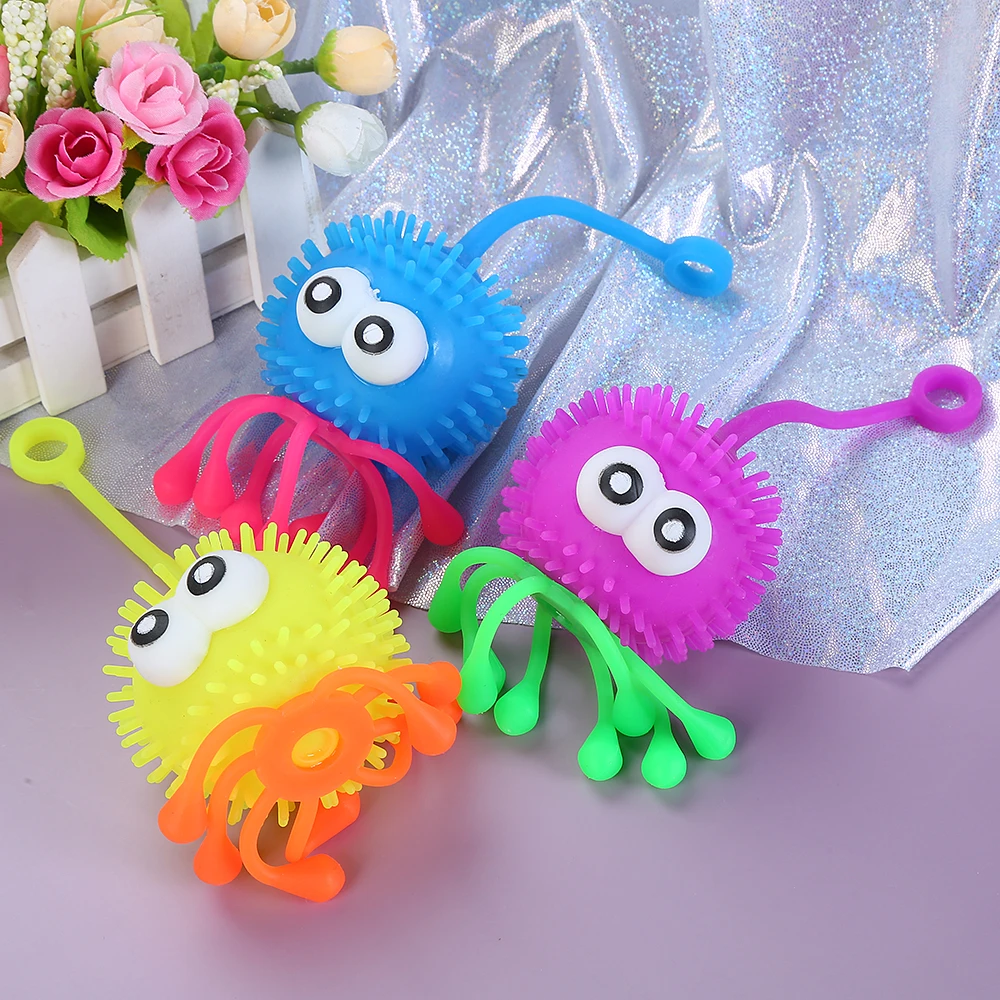 Капсула игрушка куриных фугу мяч Новинка с подсветкой в виде животного из термопласта цельный мягкий эластичный мигающие игрушки для детей