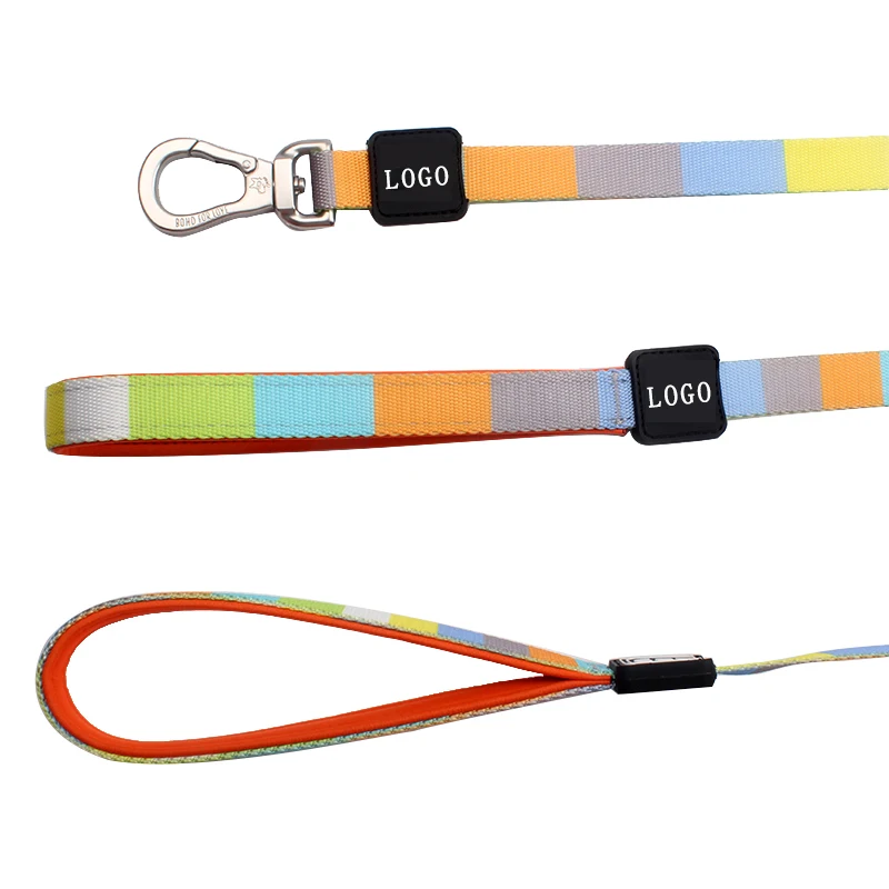Free Design Sublimation Custom Print Logo Wholesale Neoprene Padded Handle Dog Leash