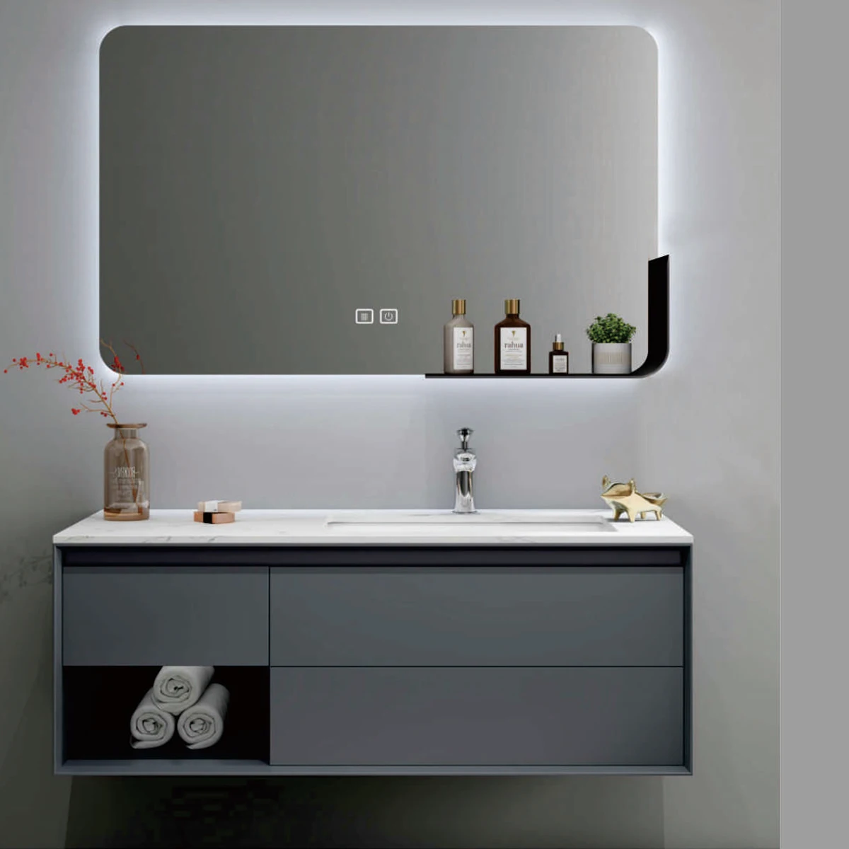 Wholesale High Quality American Standard Bathroom Wall Cabinet Durable MDF Lacquer Surface Bathroom Vanity