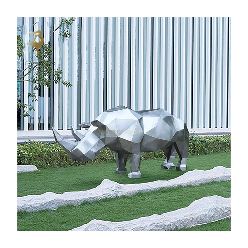 Garden decor decoration animal sculpture hand carved purple stainless steel elephant statue