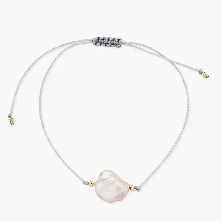 Handmade jewelry wholesale adjustable rope natural freshwater pearls bracelet