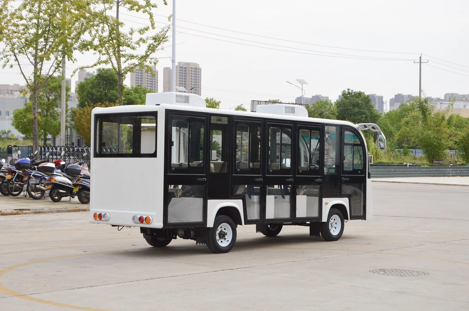 Hot selling 14 passenger electric sightseeing bus with double A/C