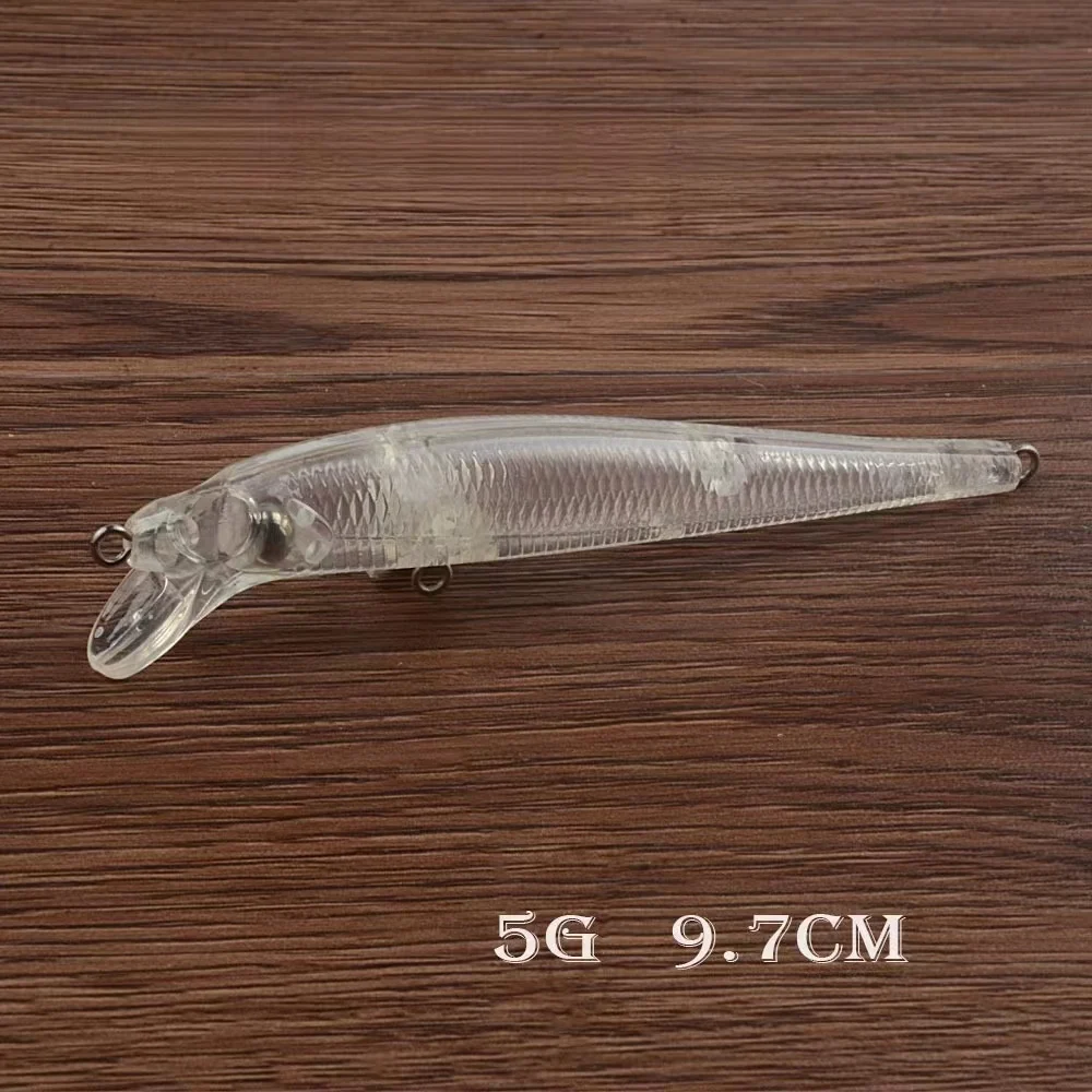 N21 Unpainted Lure Bait 5G/9.7CM Transparent Plastic Bait Artificial Long casting Lure Fishing Lure Accessories
