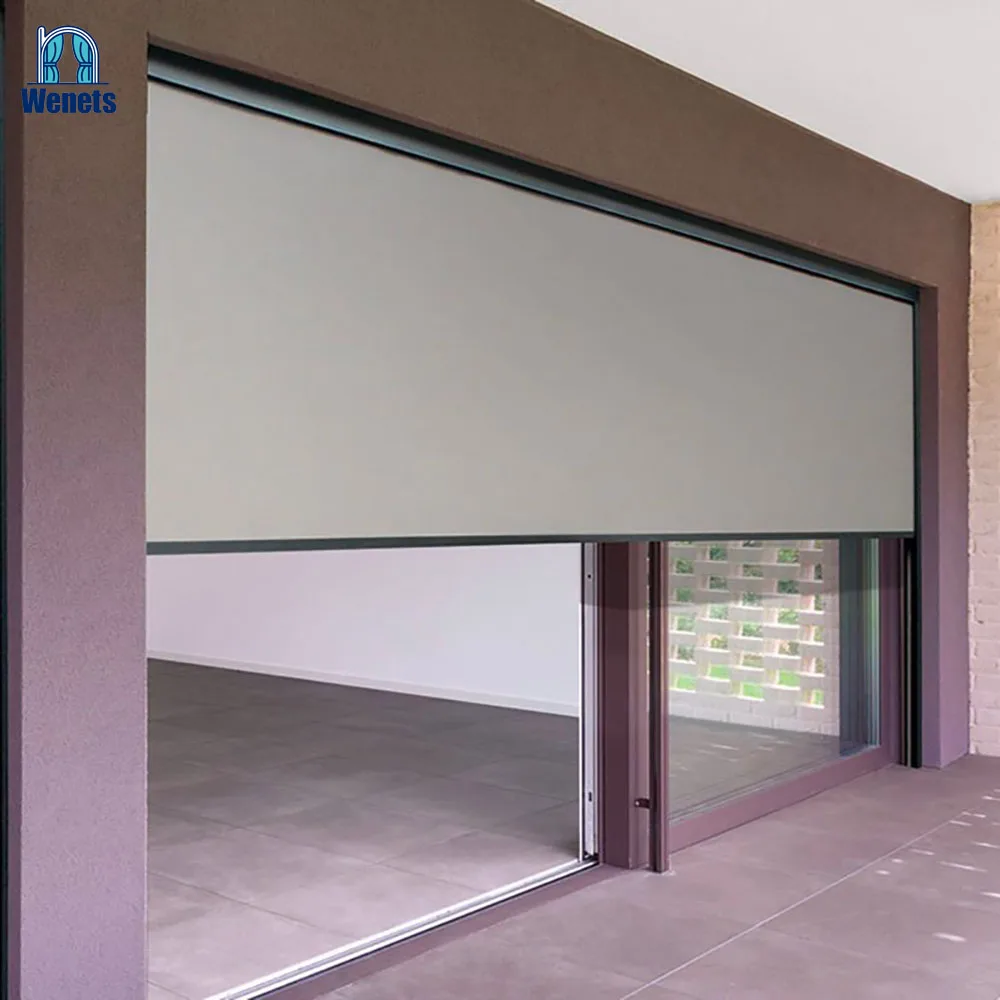 Motorized customized fireproof side screens high quality waterproof outdoor curtain roller blind