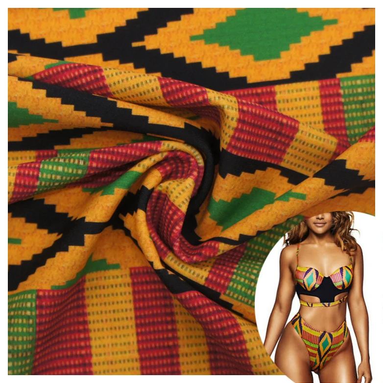 
Ткань для купальников с цифровым африканским принтом из нейлона и спандекса jdttex 