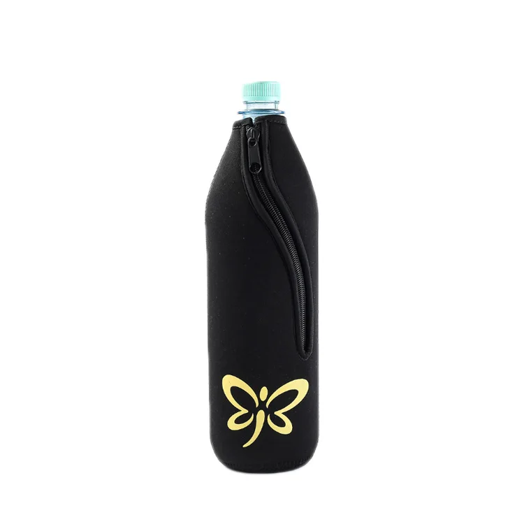 Zipper water bottle cooler sleeve waterproof portable neoprene bottle holder