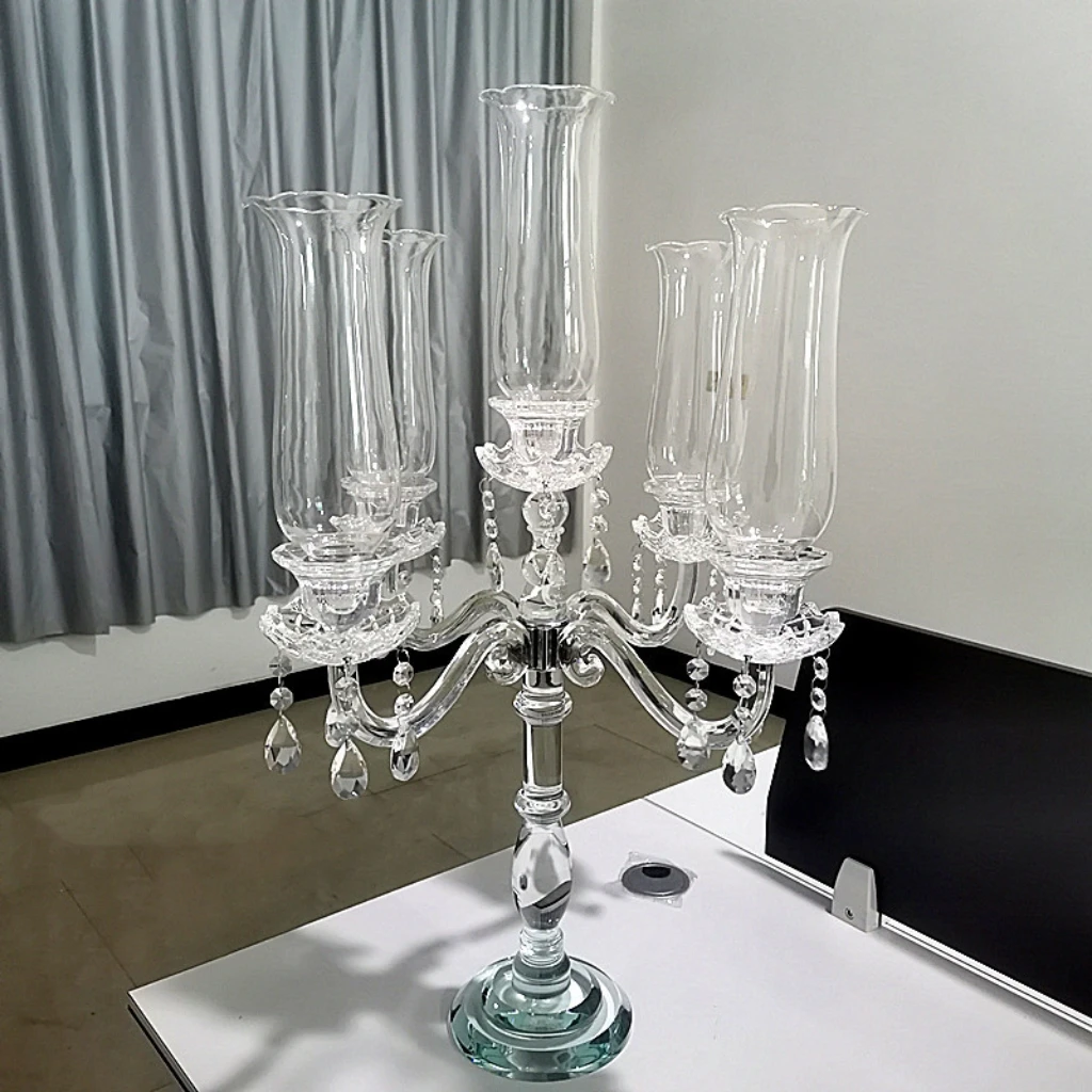 Gold Metal Candlesticks 5 Arms Candelabra For Candles Holders Creativity Wedding Party Table Centerpieces
