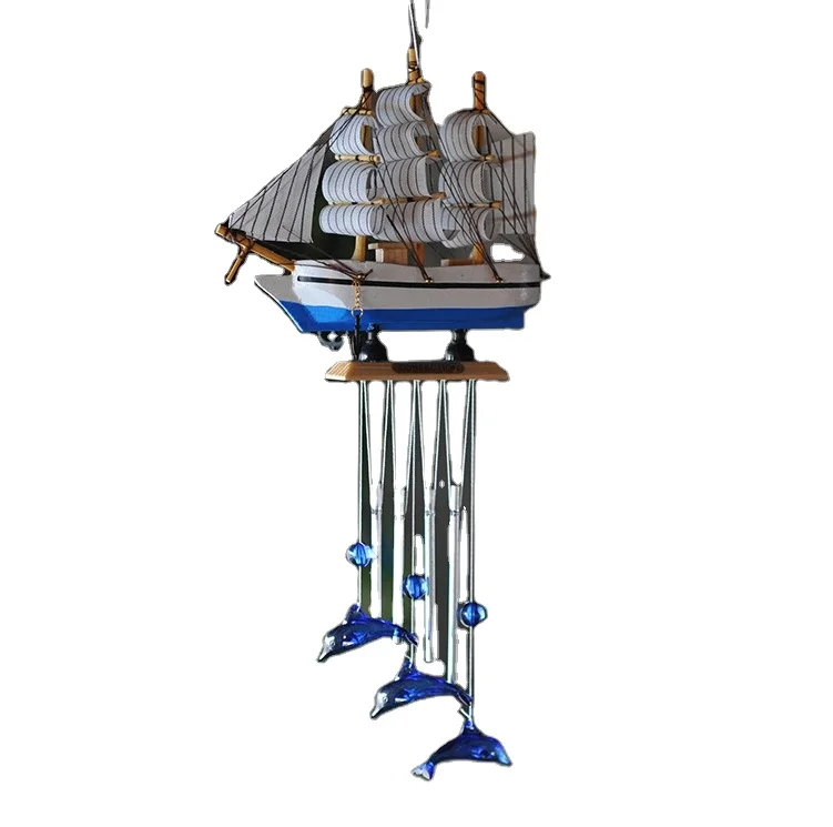 
wholesale Products wooden small ship model wind chimes Designing Handmade Wooden Nautical wind chimes For valentine Decoration 