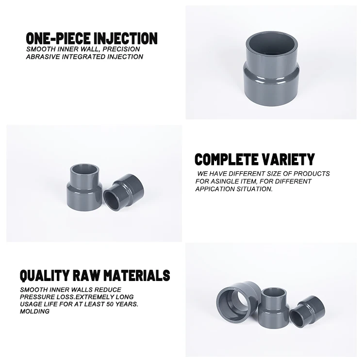 Factory Various Customized Sizes Of Water Supply Upvc Pipe And Fitting Pipe Quick Coupling Pvc Socket Fittings
