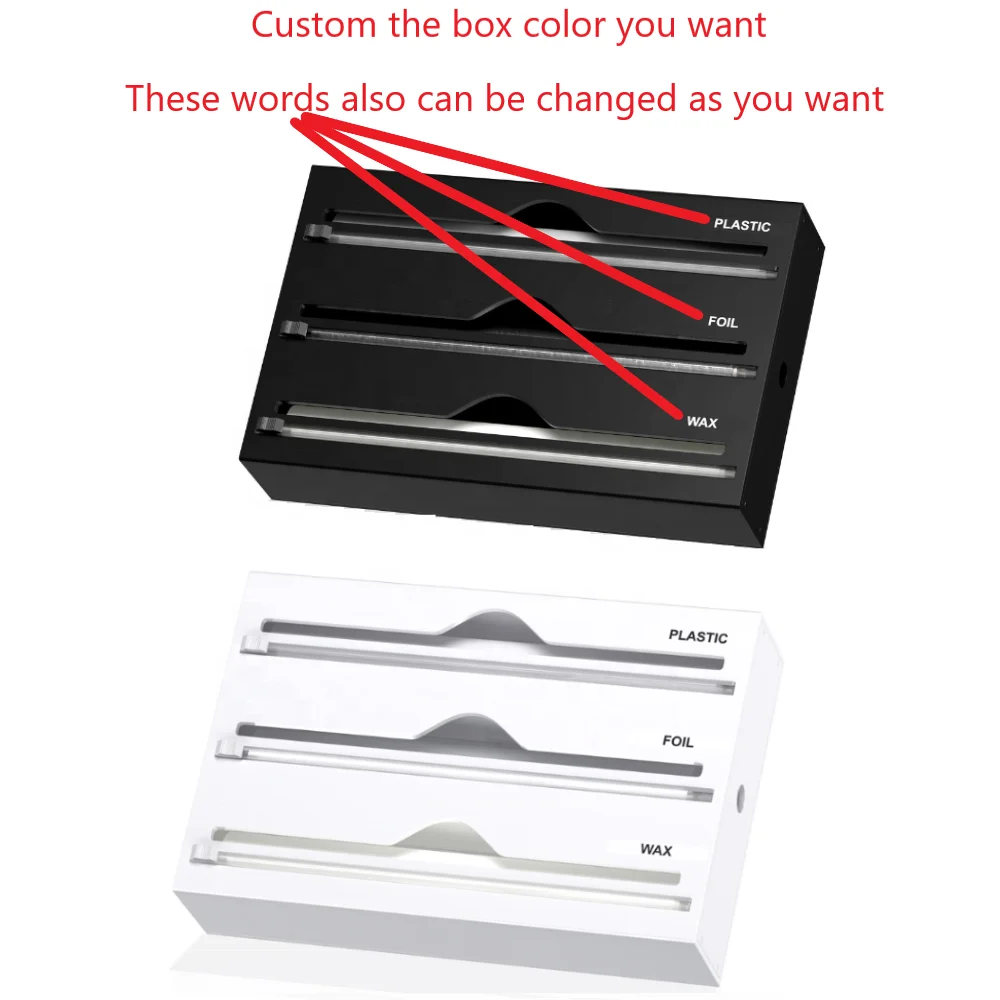 3 in 1 Acrylic Aluminum Foil Dispenser Plastic Wrap Dispenser Foil and Plastic Wrap Dispenser With Cutter