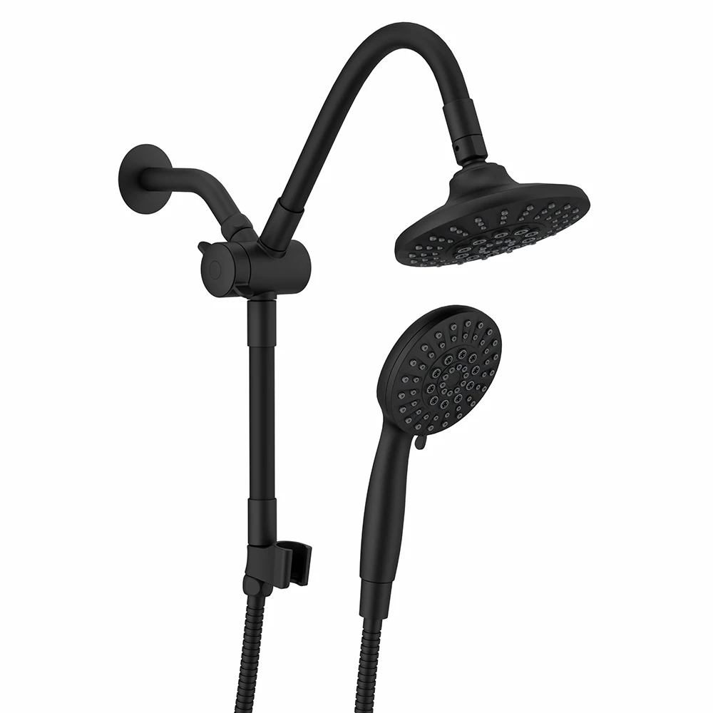 4.3 inches Handheld Showerhead & 5' Rain Shower Combo Shower Head System Hose 3-way Water Diverter with  Dual 2 in 1
