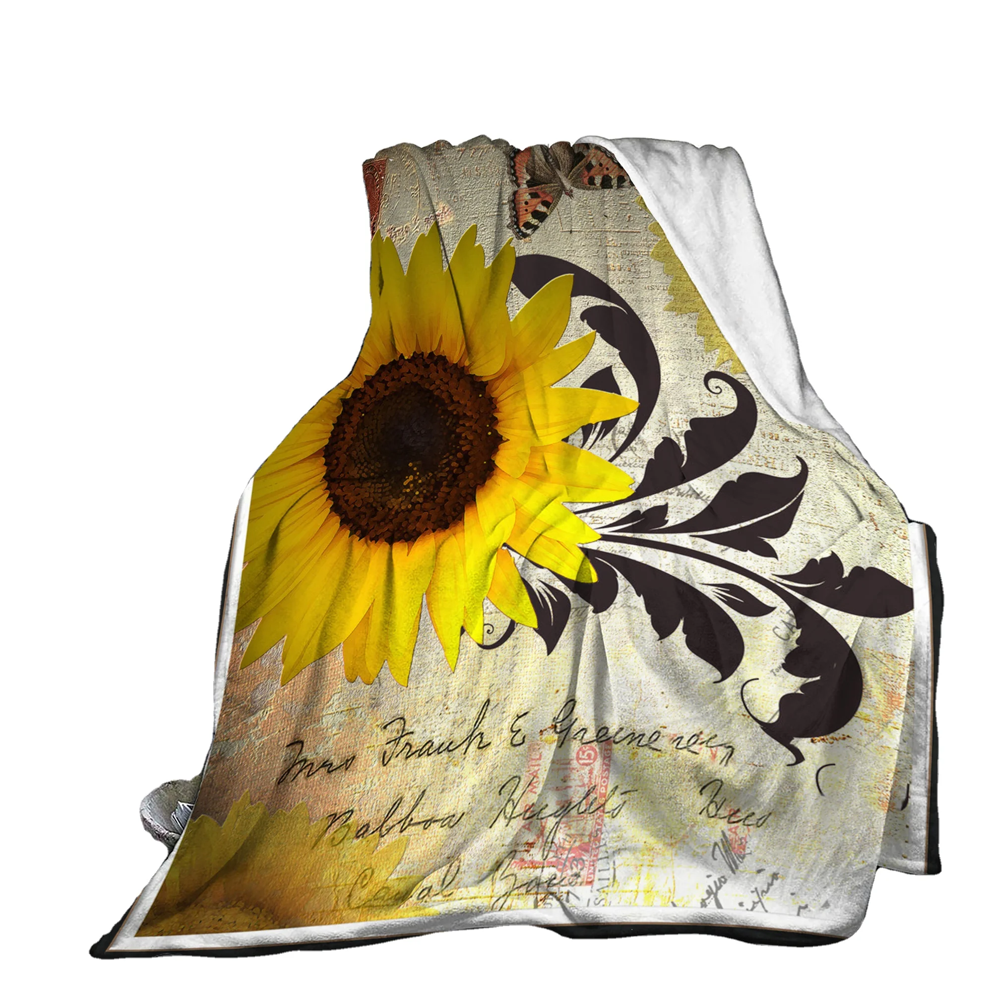 Chinese factory wholesale super soft new style sherpa custom print sublimation photo flannel throw blanket for winter