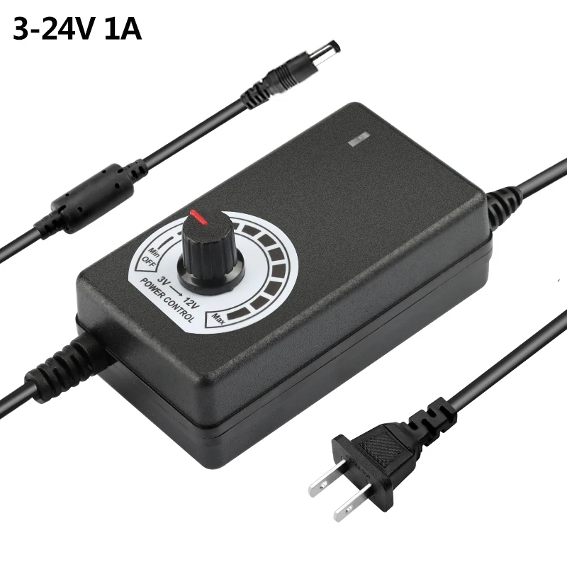 AC/DC Adaptor 3-24V 1A Adjustable Power Adapter 24V for LED Light