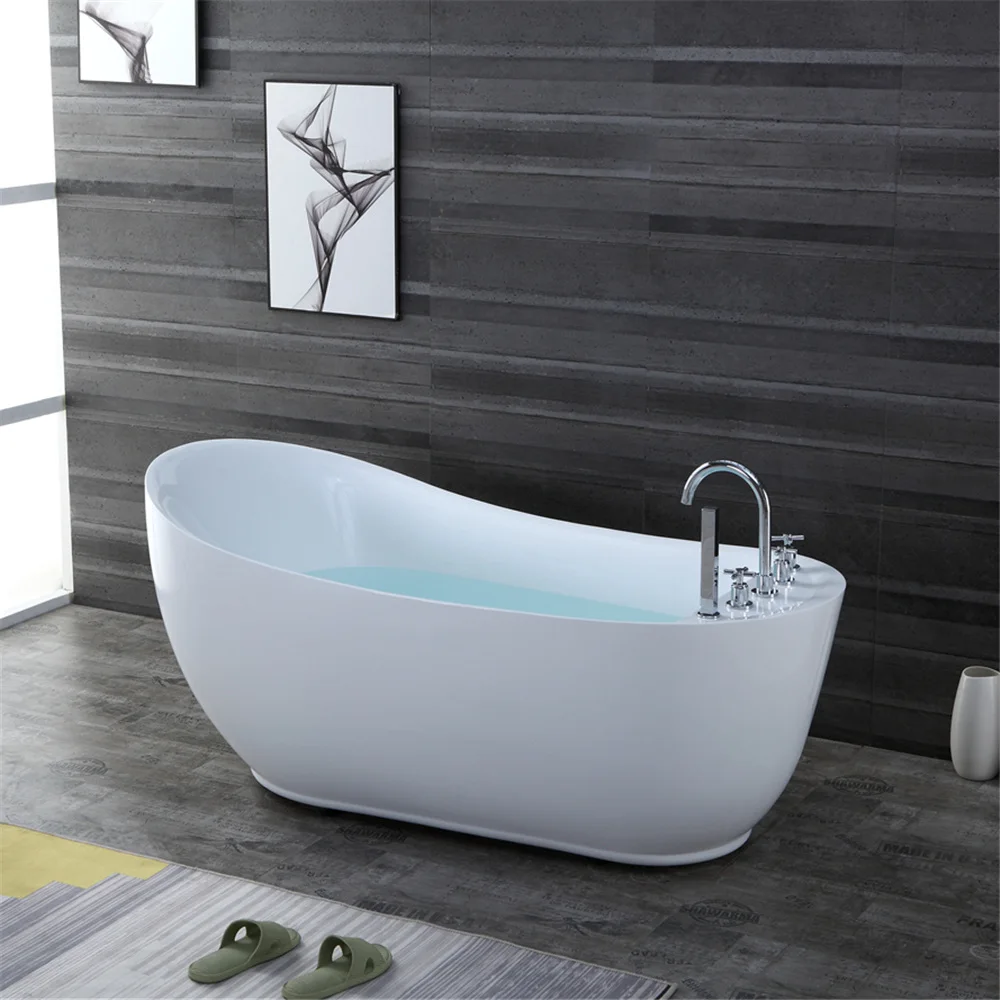 White Modern Home Acrylic One Person Adults Bath Tub Indoor Freestanding Bathtub For Hotel Bathroom