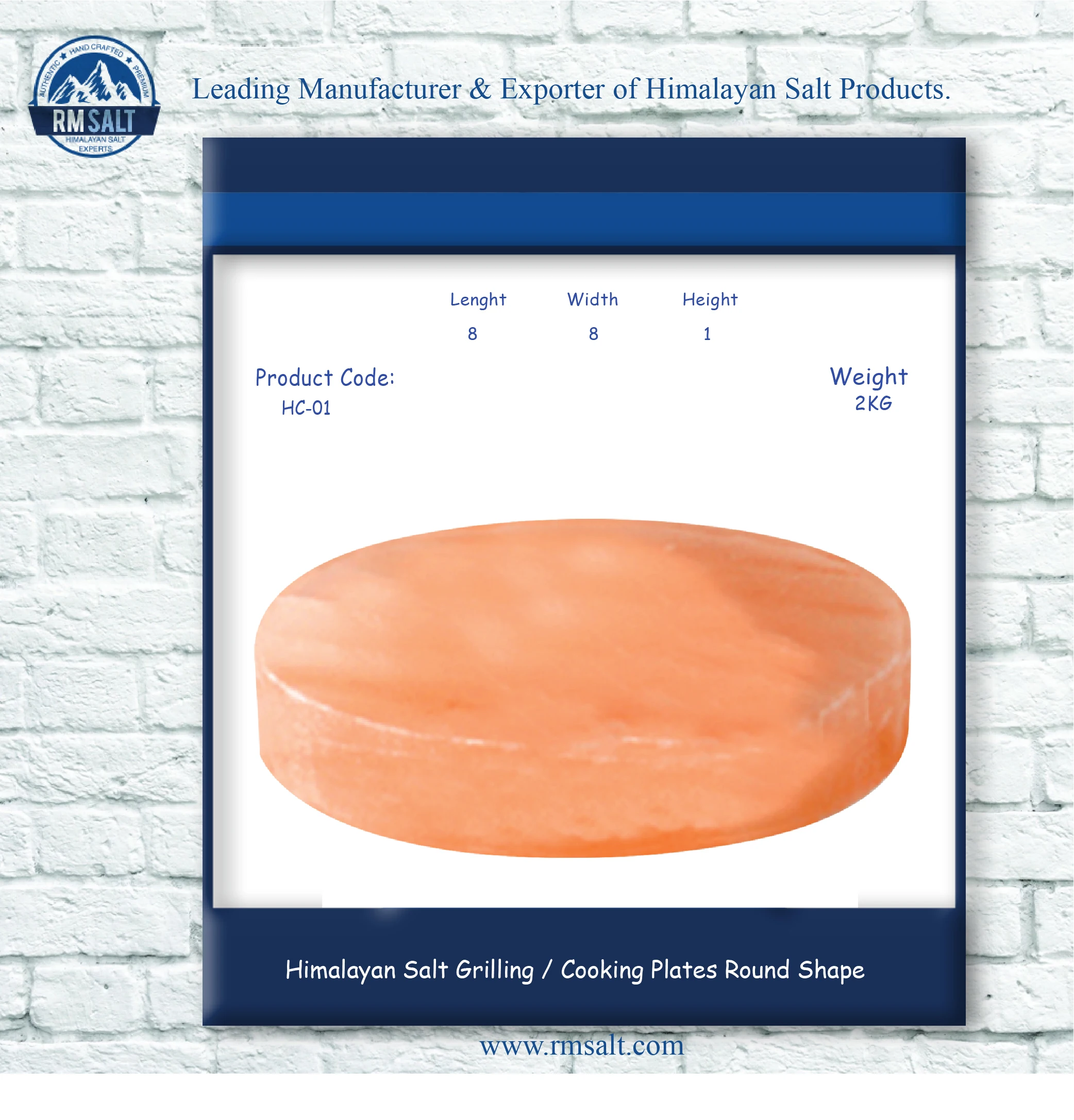 
Himalayan Salt Grilling / Cooking Plates Round Shape 2 KG 