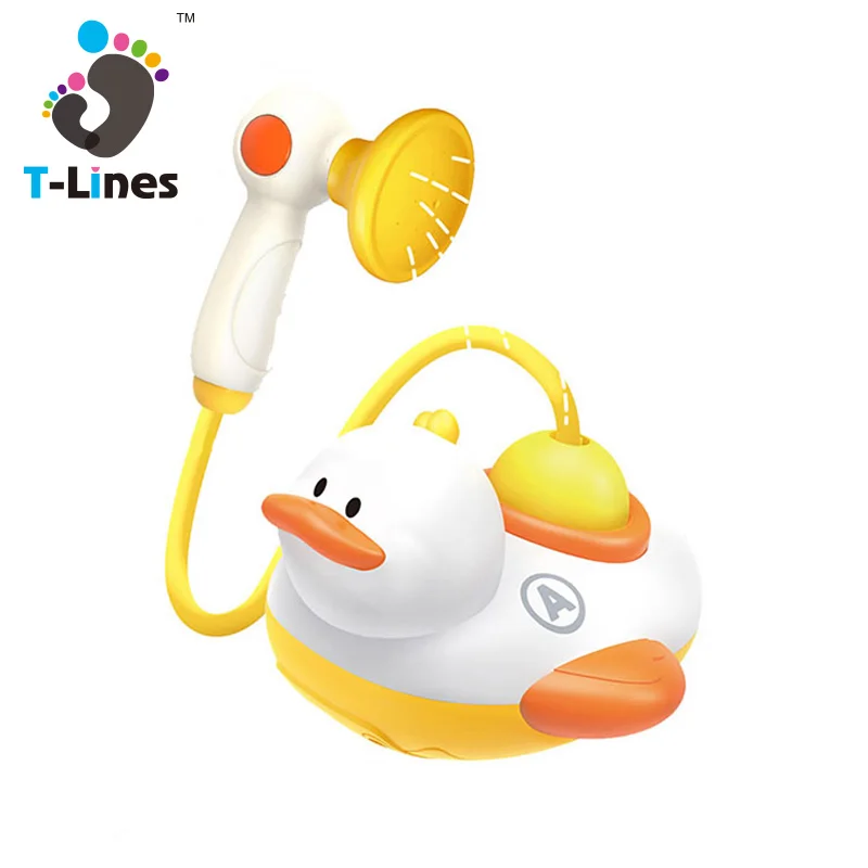 2022 Funny electric water sprinkler bath toy duck floating boat gifts for baby shower