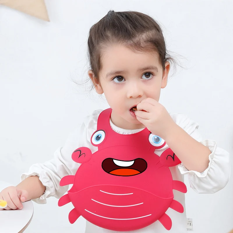 Bpa Free Baby Bib Waterproof Silicone Feeding Supplies Baby Silicone Bib Wholesale Soft Easily Clean Waterproof Opp Bag Unisex
