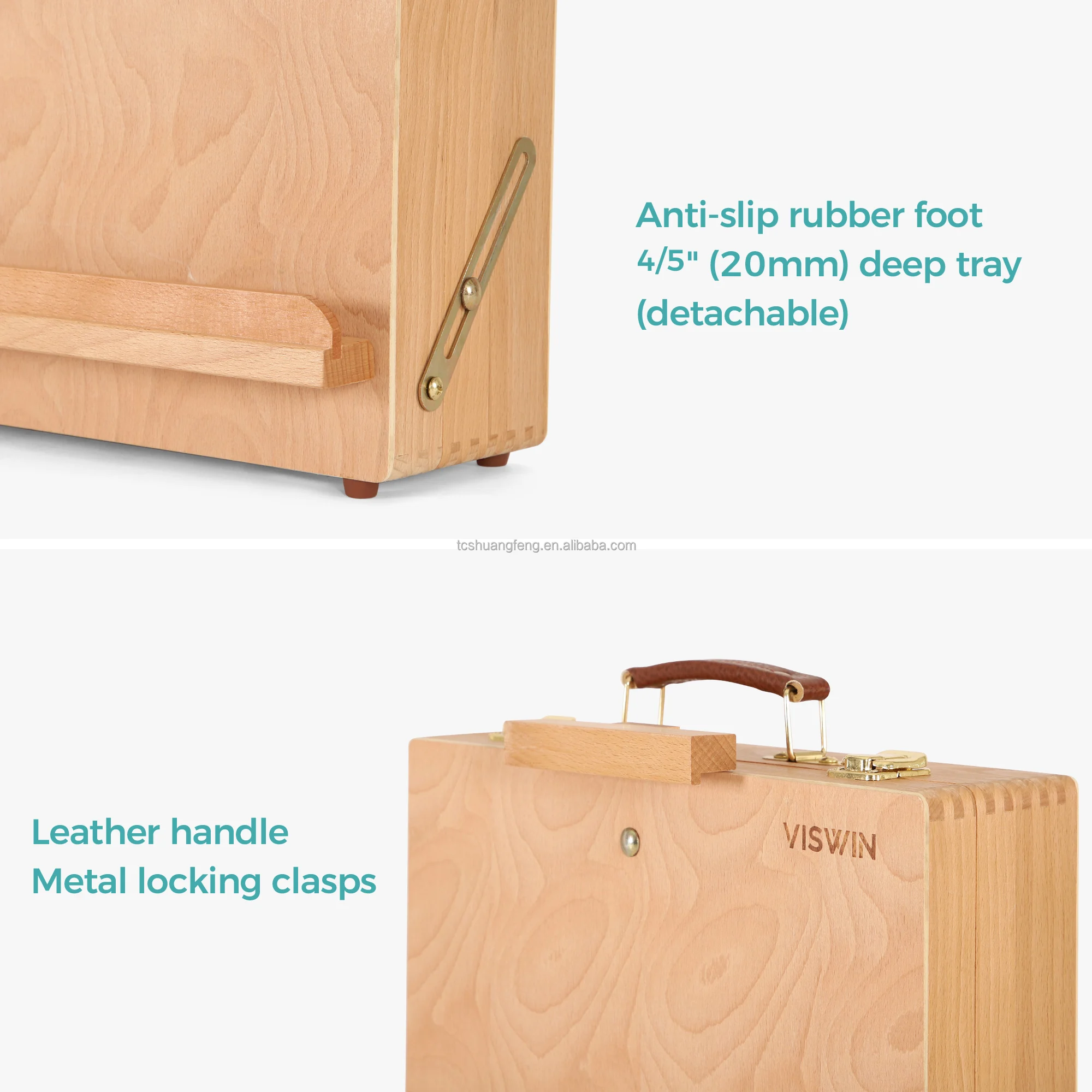 Art Supplies Box Easel Sketchbox Painting Storage Box Adjust Wood Tabletop Easel for Drawing Student (Painting Easel Box)