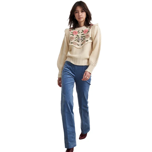 Wholesale Custom Long Sleeve Crochet Sweaters Women Fancy Crop Sweaters Cardigans For Women Jacquard Oversized Sweater