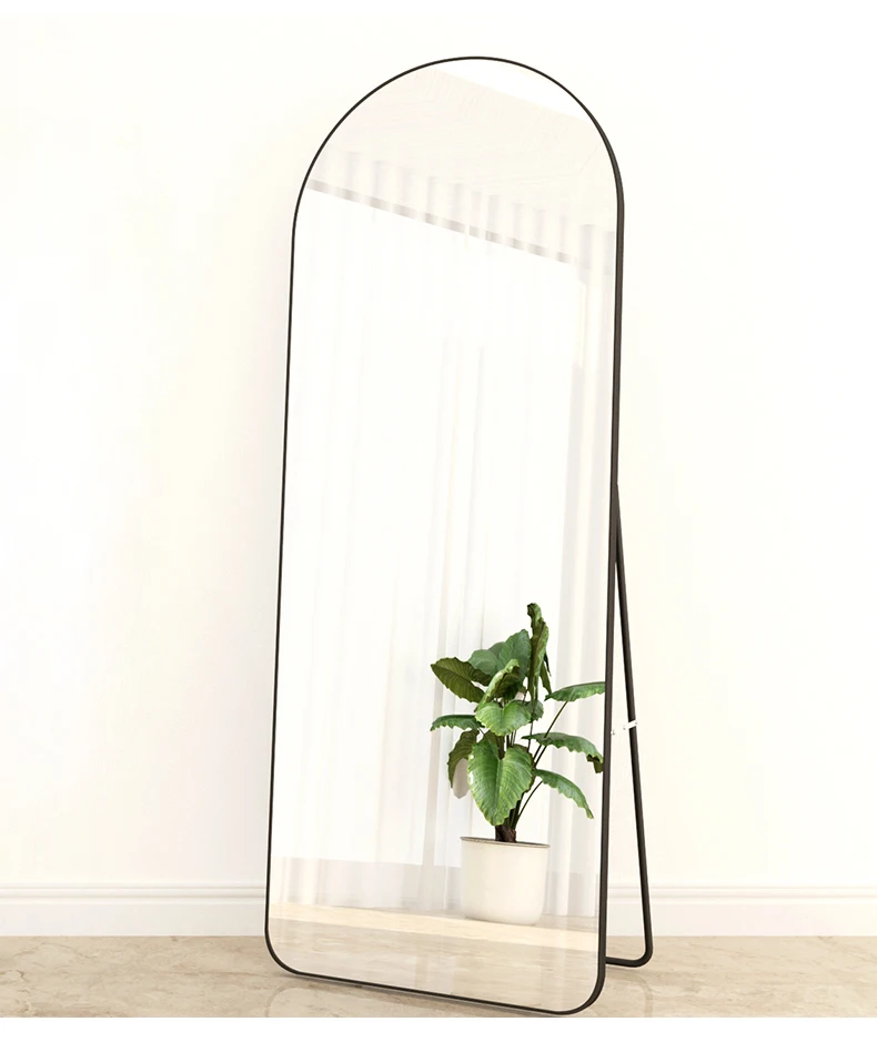 Factory wholesale floor standing large arched bedroom full body mirror dressing full length wall leaning floor mirror