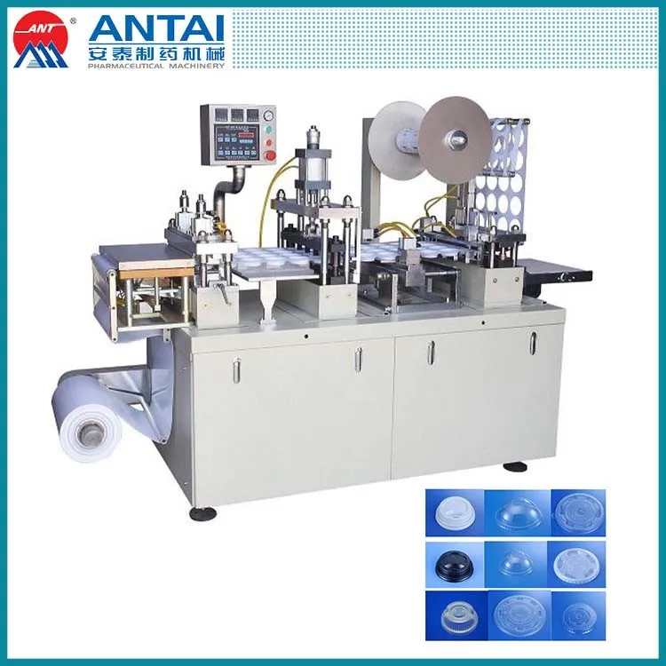 
DP-420 0.8T 4.6kw Cup Lid Forming Auto Table PP Jelly Cup Vacuum Plastic Thermoforming Machine 