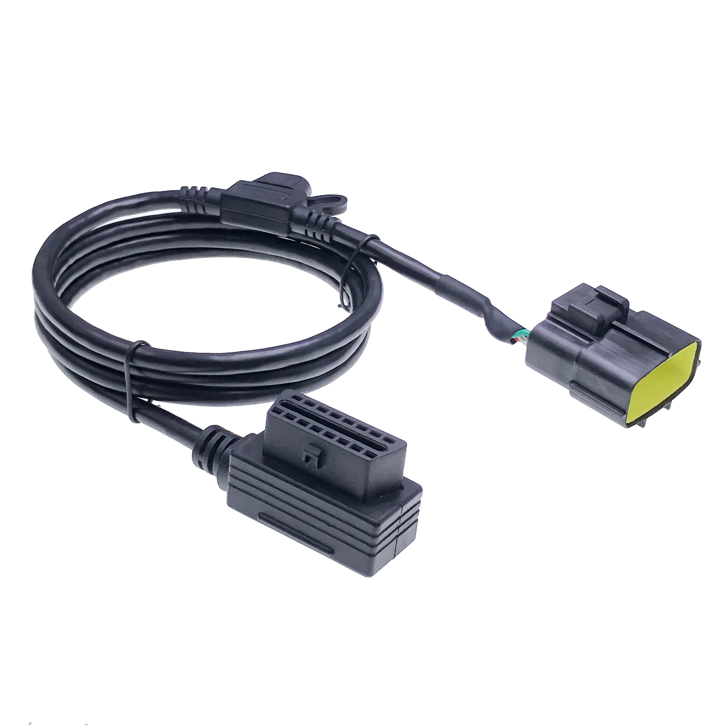 AOTAI 12PIN TE Housing Equivalent Connector to OBD2 16PIN Right Angle with Fuse Cable for Automotive Wiring Harness