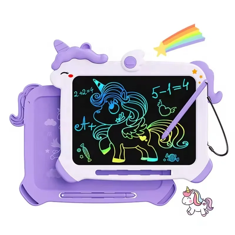 Unicorn Painting Children Drawing Toys Diy Educational Toy Plastic Drawing Toys Drawing Board Lcd Writing Tablet For Kids