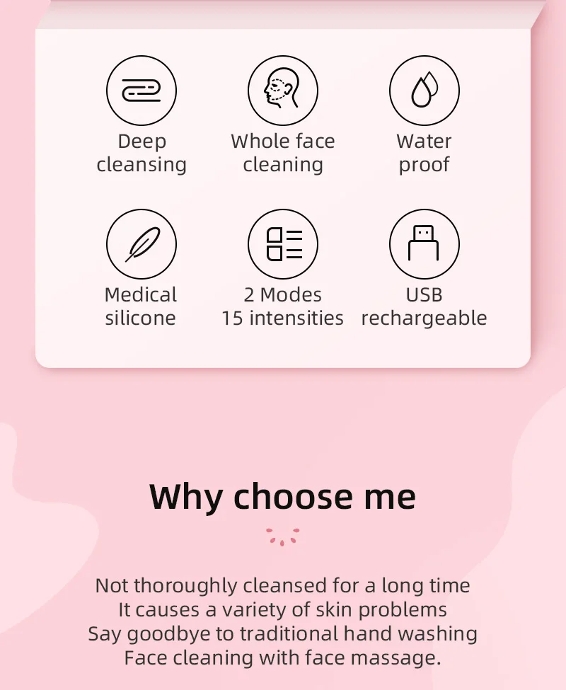 Портативный 3-в-1 мини ультразвуковой вибрирующий массажер для лица очищающая щетка перезаряжаемая силиконовая щетка для ухода за кожей лица