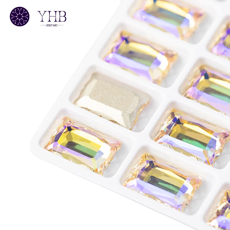 New Shape Jewelry Loose Crystal Stone Top Quality Colorful Glass Sew-On Rectangle Rhinestone