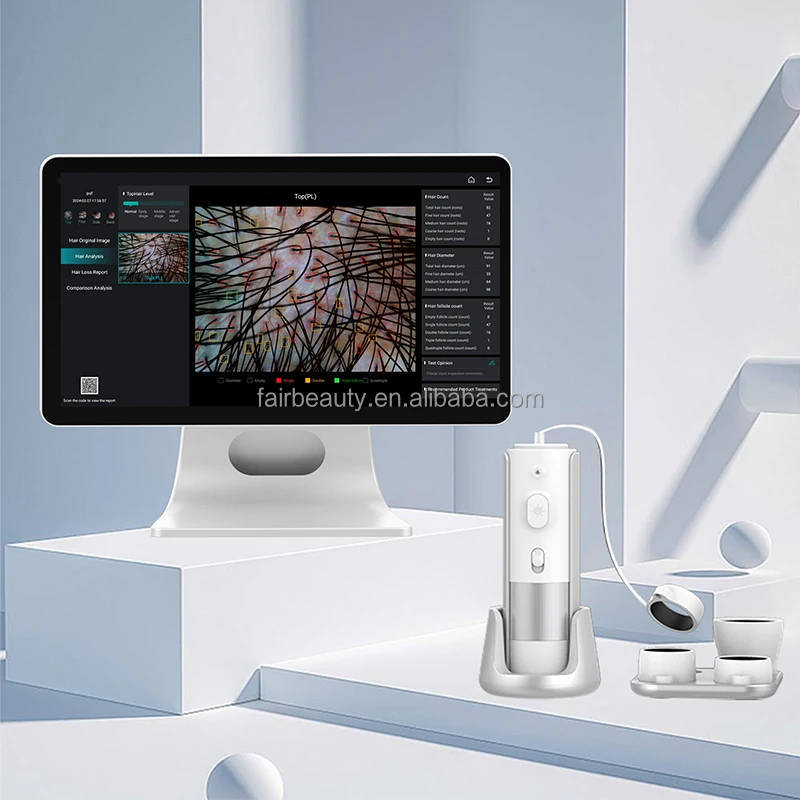 AI Intelligent Analysis Hair Tester Skin Analyzer Analysis Scalp Care With Cloud Data Storage Hair Analysis Machine