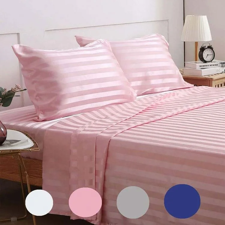 Nursing home textile bedding set pure color cotton four-piece bed sheet