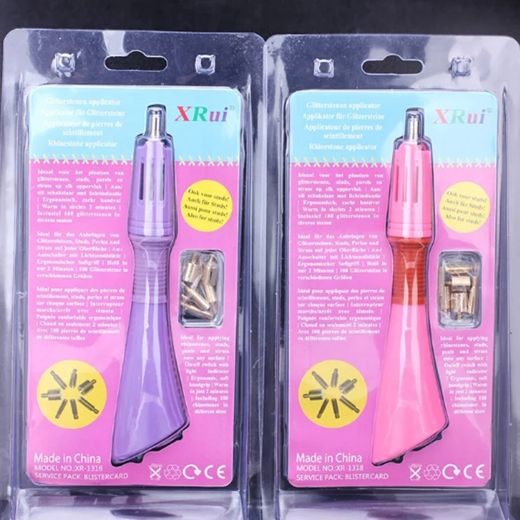 Аппликаторы для горячей фиксации, 7 головок, розовые, фиолетовые, оптом