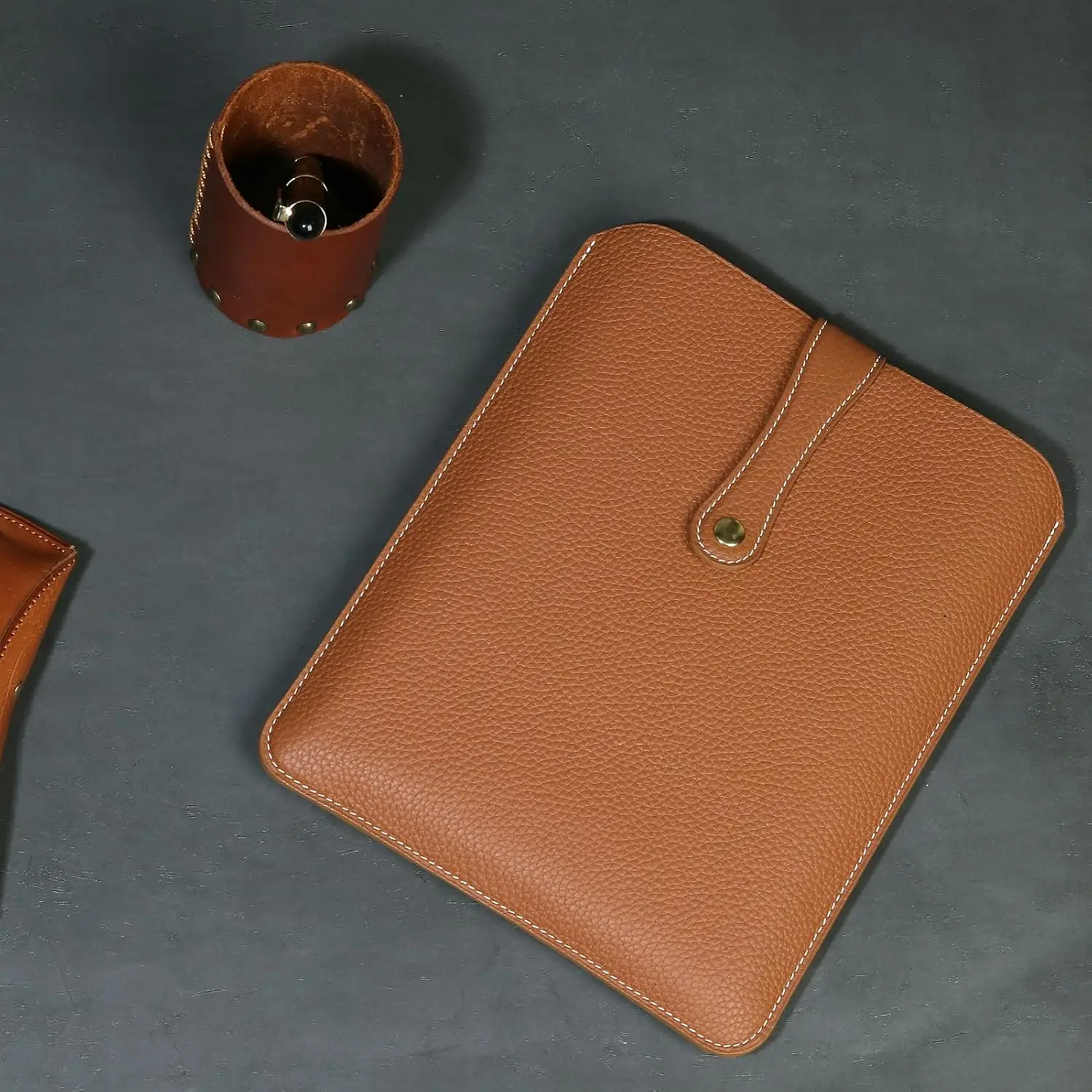 Leather case with Pencil for ipad Pro Air 11 13 Inch Genuine Leather Bag for Men Women Business Simple Design Classical