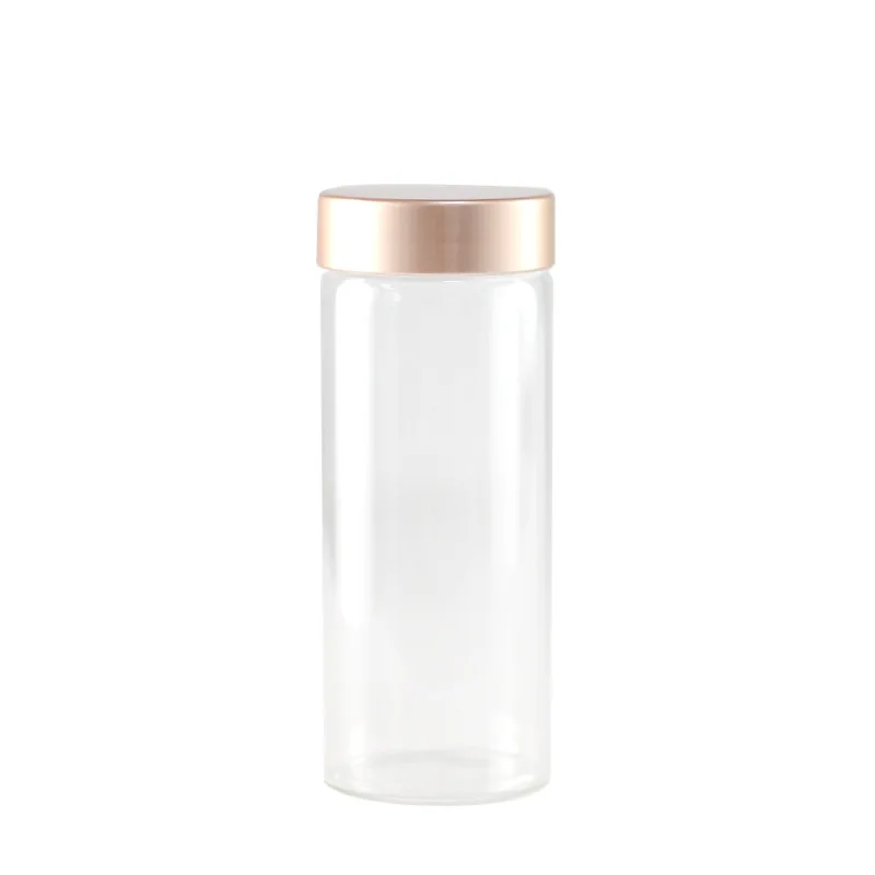 Wholesale 120ml 150ml 220ml 260ml 300ml 350ml 400ml Clear Transparent Food Container Aluminium Cap Round Buy Glass Jars
