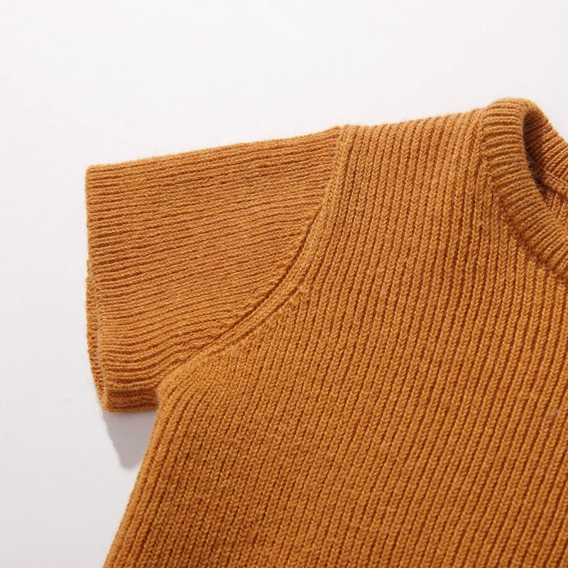 Wholesale custom 0-4 year old cotton soft comfortable knitted kids sweater suit pure color baby clothes