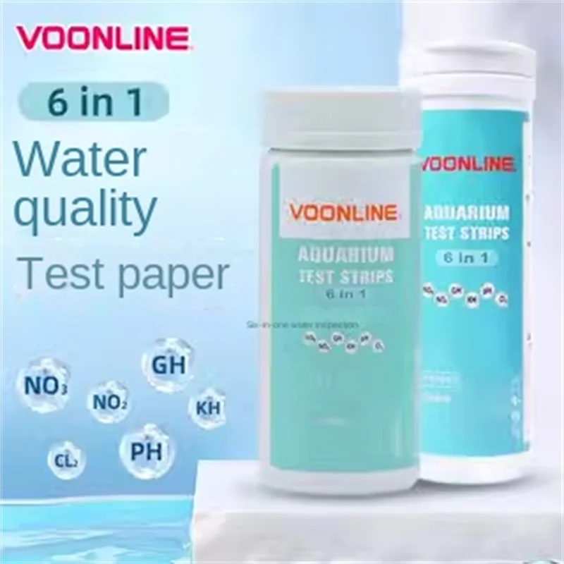 VOONLINE 6 in 1 aquarium test strip 50 fish tank water quality test freshwater seawater test kit suitable for aquarium pond