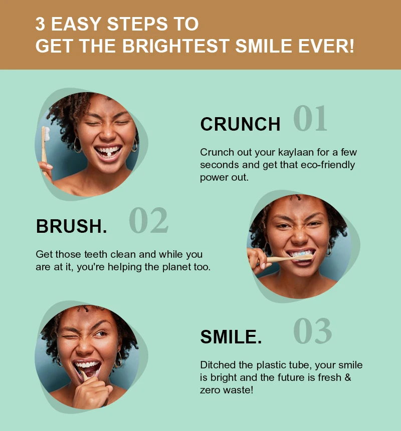 Custom Portable Hotel Eco Friendly Kraft Paper Packaging Bag Disposable Solid Dental Toothpaste Tablet