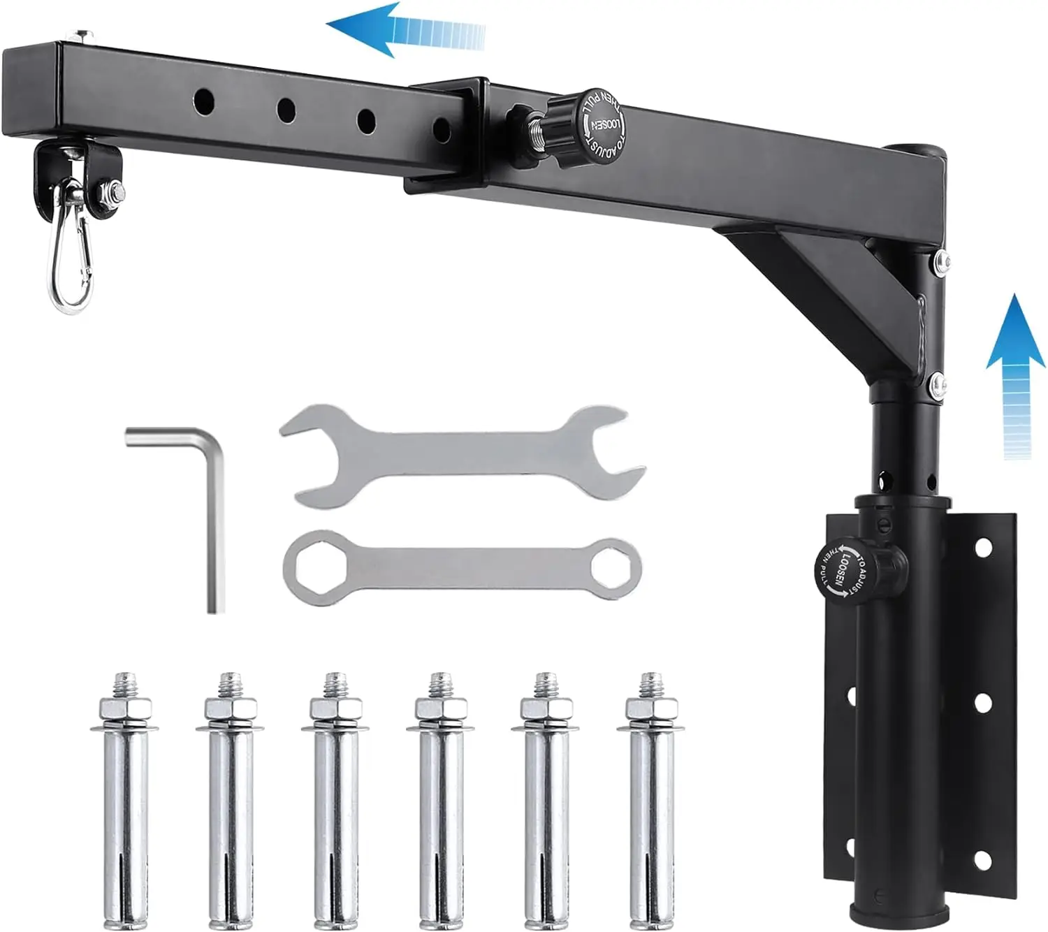 Wellshow Sport Wall Mount Heavy Bag Hanger Adjustable Punching Bag Stand Heavy Duty Boxing Bag Bracket